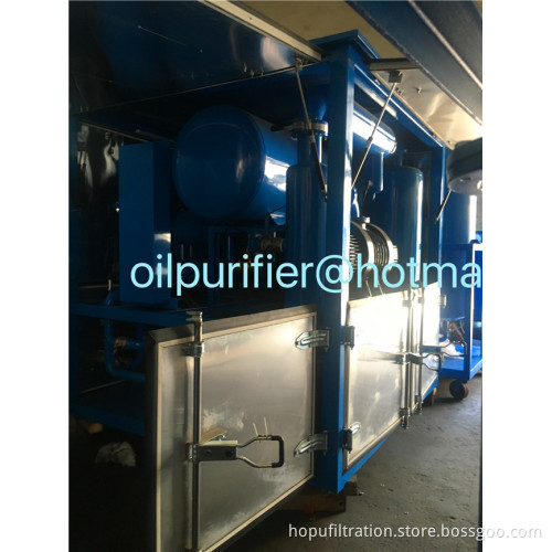 Carbinet Transformer Oil Regeneration Plant, Enclosed Power Sector Oil Purifier, Oil Purification machine IP56 protect
